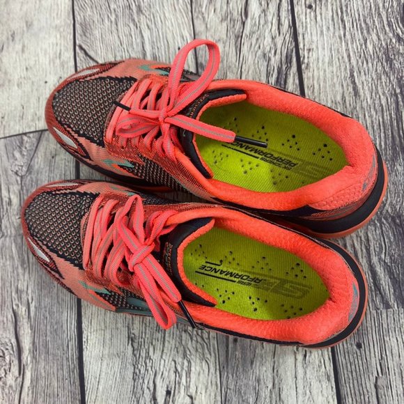 Skechers Go Run Ultra Road Women's Size 10 Orange Red Running Athletic Shoes - Picture 10 of 11